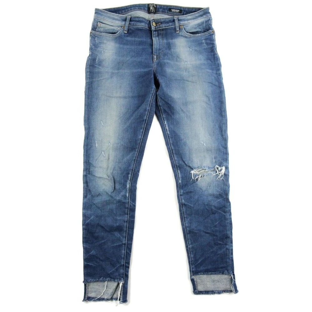 PRPS Womens Camaro Mid Rise Skinny Jeans Light Wash Denim 100% Cotton Size 29